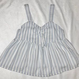 Blue and White Striped Tank Top